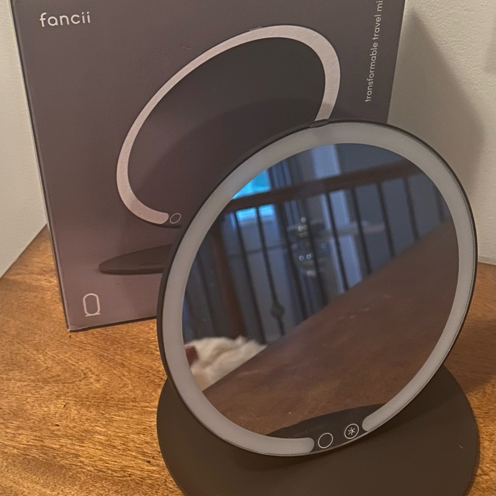 Black LED Lighted Makeup Mirror with Touch Controls